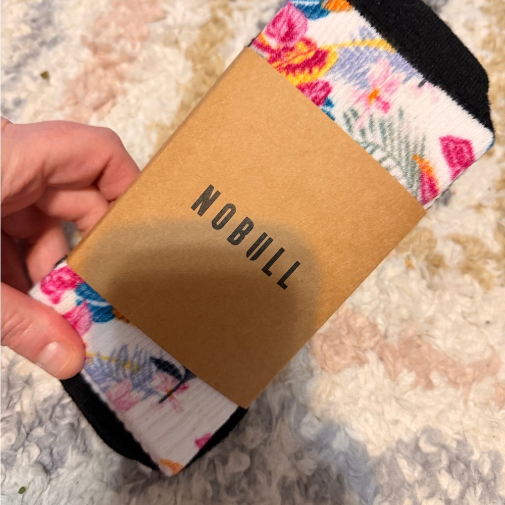 NOBULL Men's Colorful Floral Socks - Black, White, Pink, Blue